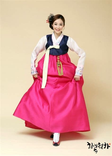 Pretty korean girl hanbok dress