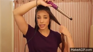 Playing with curling iron