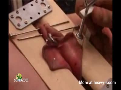 Extreme nipple torture with metal brush