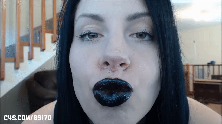 best of Sucking goth black blowjob lipstick girl