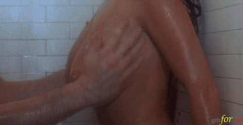 Brunette masseuse sucking cock bath