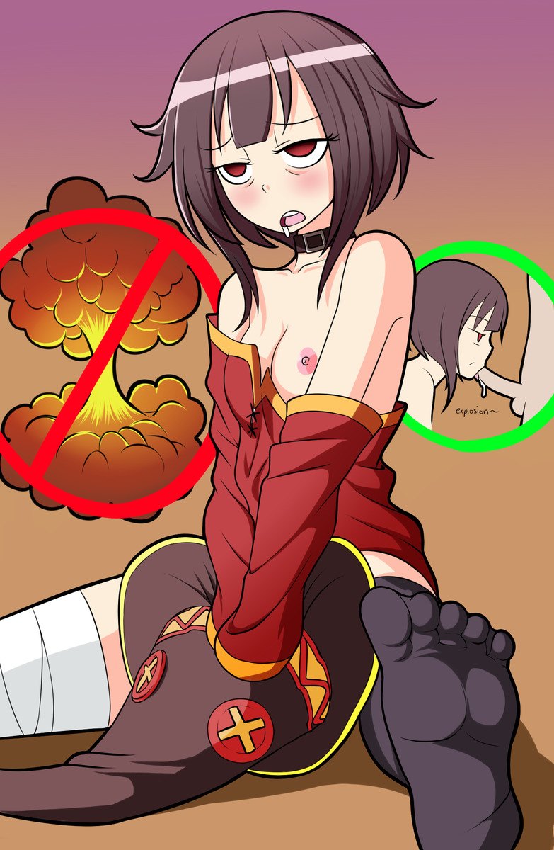 Megumin footjob fuck