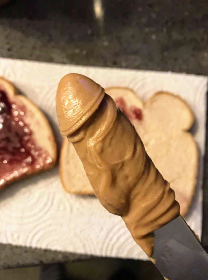Sticking dick peanut butter